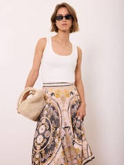 Mint Velvet Black Floral Print Midi Skirt - Image 5 of 7