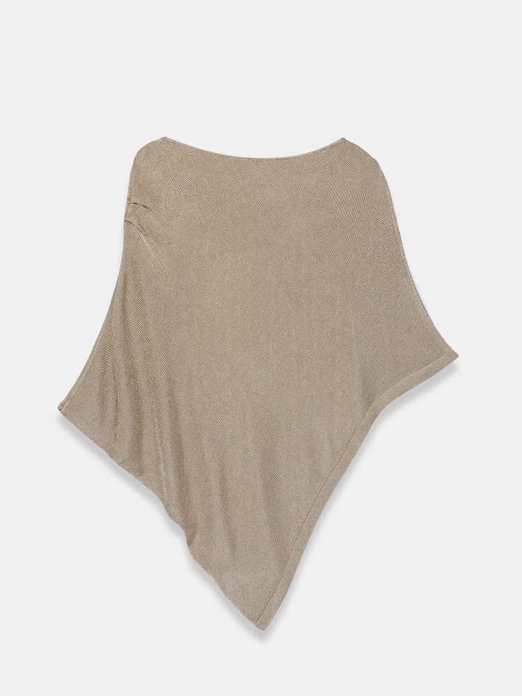 Mint Velvet Gold Metallic Knit Poncho Top - Image 7 of 7