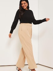 Lipsy Black Curve Scallop Long Sleeve Knitted Jumper - Image 4 of 4