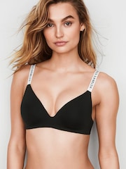 Victoria's Secret Black Smooth Logo Strap Lightly Lined Non Wired T-Shirt Bra - Image 1 of 3