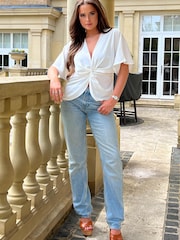 Girl In Mind White Vera Twist Front Blouse - Image 3 of 4