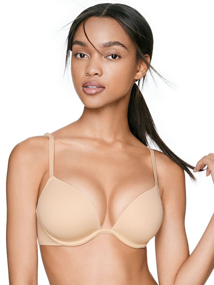 Victoria's Secret PINK Buff Nude Smooth Super Push Up Bra - Image 1 of 3