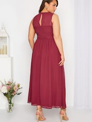 Yours Curve Red Lace Sweetheart Maxi Dress - Image 3 of 4