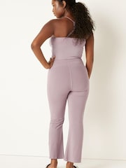 Victoria's Secret PINK Victoria's Secret PINK Cotton High Waist Ankle V Crossover Wide Leg Joggers - Image 2 of 4