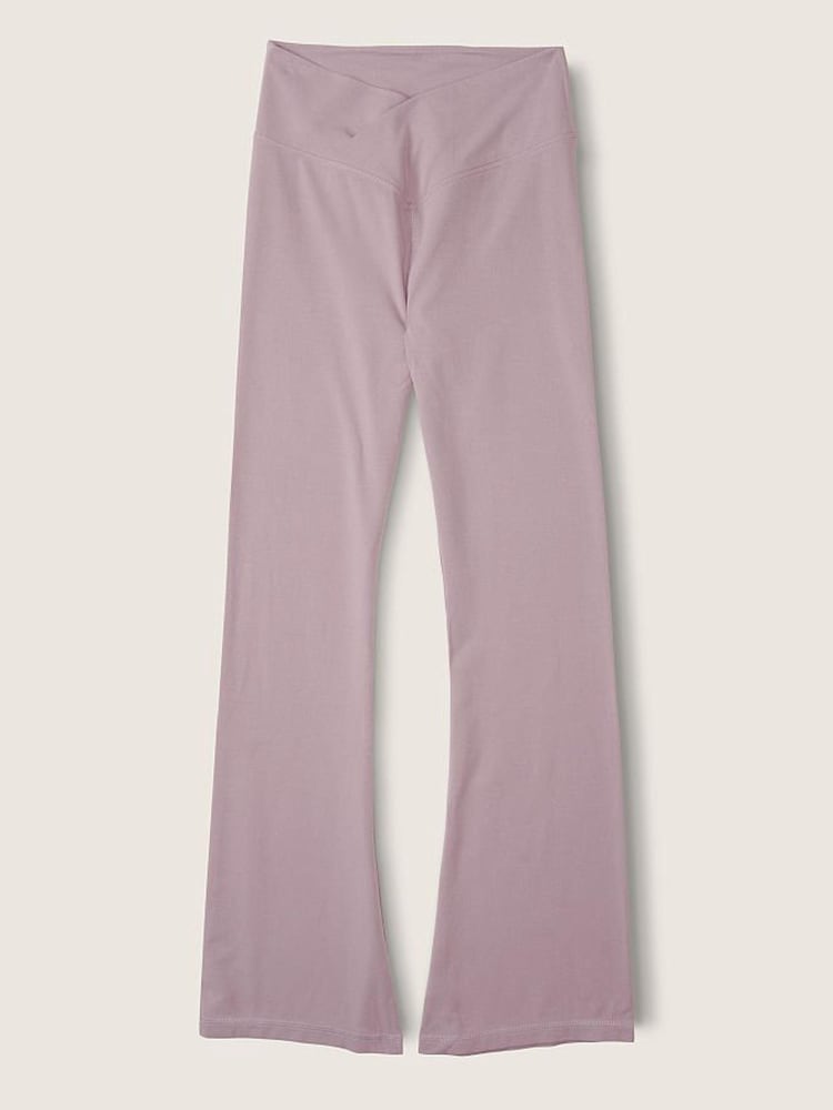 Victoria's Secret PINK Victoria's Secret PINK Cotton High Waist Ankle V Crossover Wide Leg Joggers - Image 4 of 4
