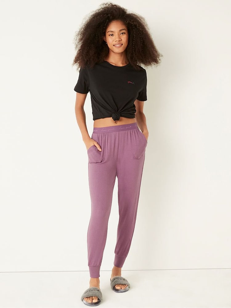 Victoria's Secret PINK Mauve Ice Cozy Sleep Jogger - Image 1 of 3