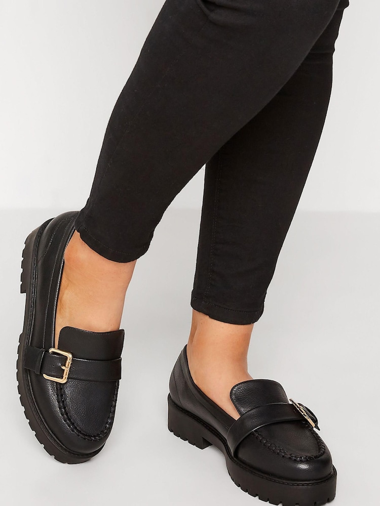 Yours Curve Black Extra Wide Fit Buckle Chunky Loafer - Image 1 of 1