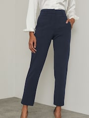 Lipsy Navy Blue Tailored Tapered Smart Trousers - Image 1 of 4