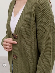 Khakigrün - Vero Moda Strickjacke mit Knopfleiste - Bild 2 von 5