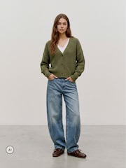 Khakigrün - Vero Moda Strickjacke mit Knopfleiste - Bild 4 von 5