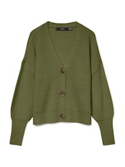 Khakigrün - Vero Moda Strickjacke mit Knopfleiste - Bild 5 von 5