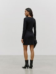 VERO MODA Black Long Sleeve Tie Waist Dress - Image 3 of 5