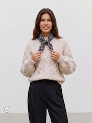 VERO MODA Cream Long Sleeve High Neck Cable Jumper - Image 1 of 5