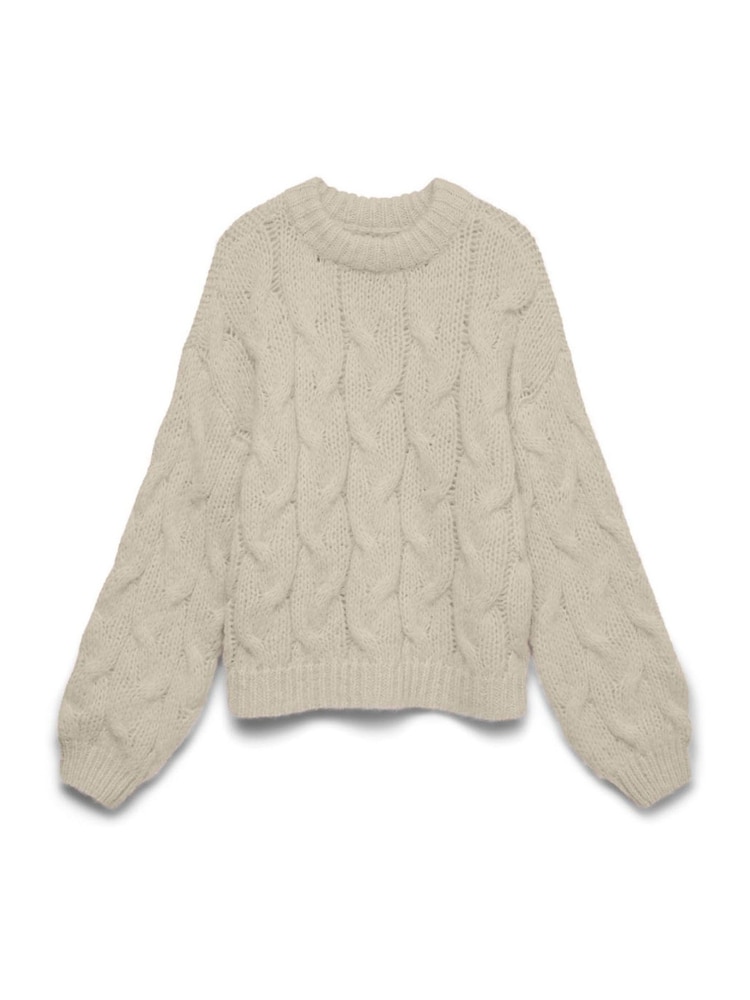 VERO MODA Cream Long Sleeve High Neck Cable Jumper - Image 5 of 5 VERO MODA Cream Long Sleeve High Neck Cable Jumper - Image 5 of 5