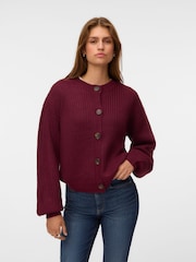 Rojo - VERO MODA Button Down Round Neck Cardigan - Imagen 1 de 5