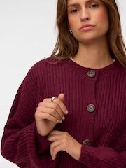 Rojo - VERO MODA Button Down Round Neck Cardigan - Imagen 3 de 5