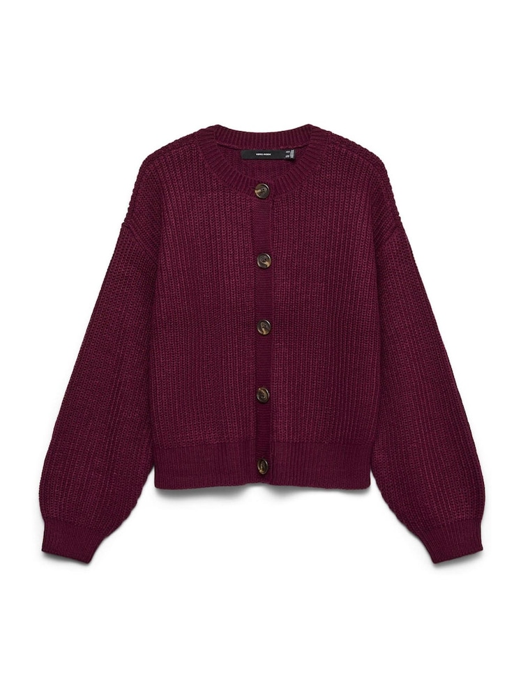 Rojo - VERO MODA Button Down Round Neck Cardigan - Imagen 5 de 5
