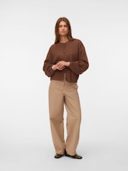 Marrón - VERO MODA Button Down Round Neck Cardigan - Imagen 1 de 5
