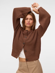 Marrón - VERO MODA Button Down Round Neck Cardigan - Imagen 2 de 5