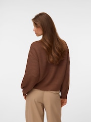 Marrón - VERO MODA Button Down Round Neck Cardigan - Imagen 3 de 5