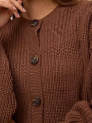 Marrón - VERO MODA Button Down Round Neck Cardigan - Imagen 4 de 5