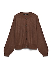 Marrón - VERO MODA Button Down Round Neck Cardigan - Imagen 5 de 5