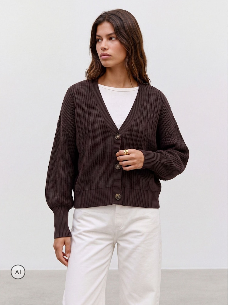 Marrón - Cárdigan abotonado de punto de VERO MODA - Imagen 1 de 5