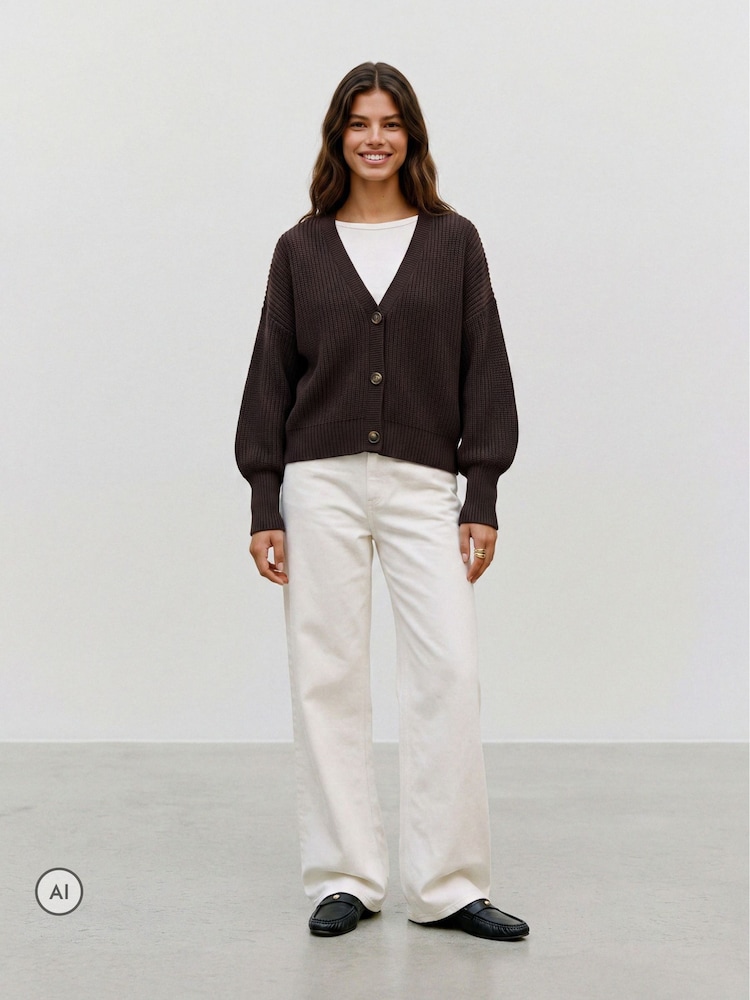 Marrón - Cárdigan abotonado de punto de VERO MODA - Imagen 2 de 5