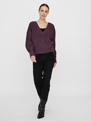 Dunkellila - Vero Moda Strickjacke mit Knopfleiste - Bild 1 von 3