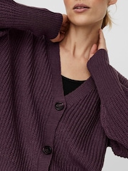 Dunkellila - Vero Moda Strickjacke mit Knopfleiste - Bild 3 von 3