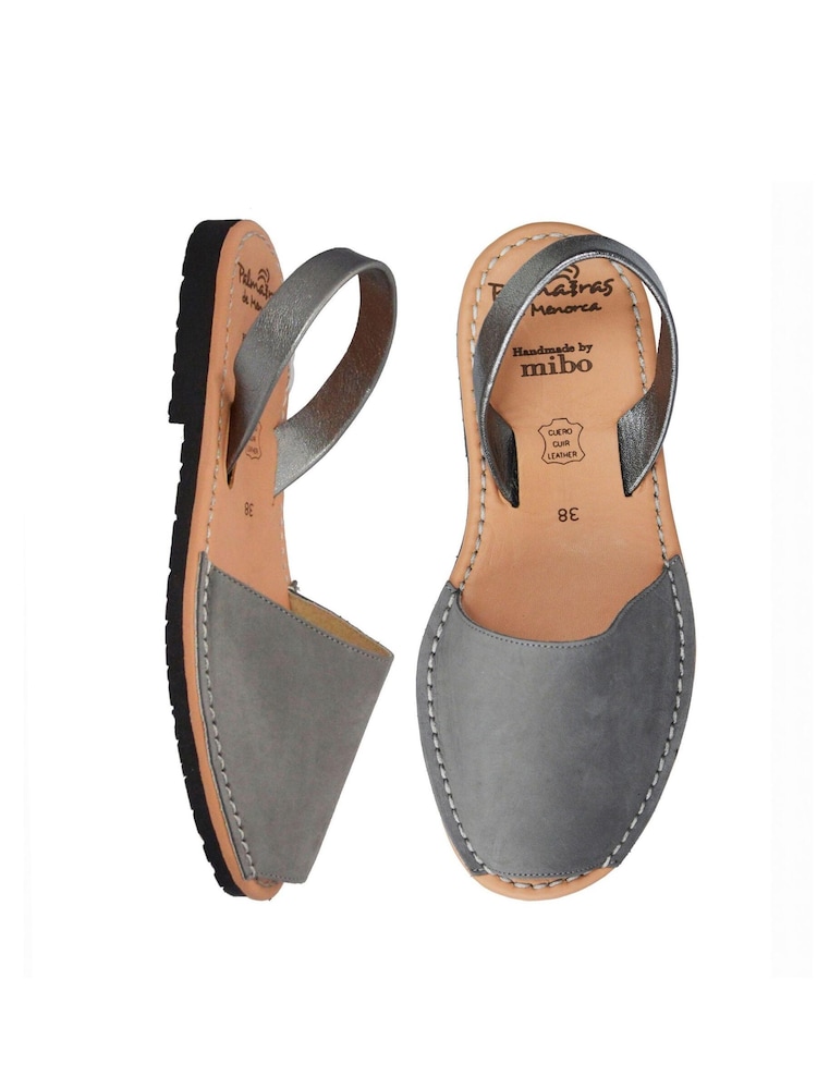 Palmaira Sandals Grey Pale Pink suede with glitter band - Image 2 of 5