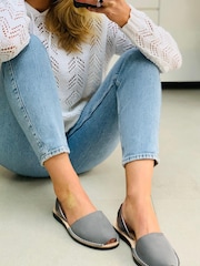 Palmaira Sandals Grey Pale Pink suede with glitter band - Image 3 of 5