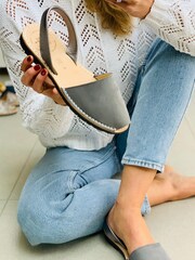 Palmaira Sandals Grey Pale Pink suede with glitter band - Image 4 of 5