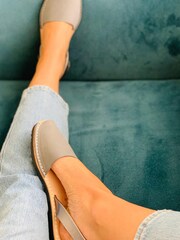 Palmaira Sandals Grey Pale Pink suede with glitter band - Image 5 of 5
