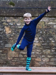 Muddy Puddles Navy Blue Thermal Baselayer Top - Image 1 of 4