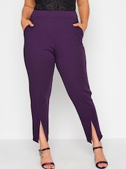 Yours Curve Purple Limited Split Front Trouser - Image 1 of 4