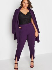 Yours Curve Purple Limited Split Front Trouser - Image 2 of 4