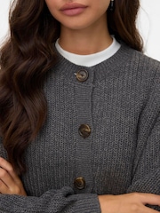 VERO MODA Grey Button Down Round Neck Cardigan - Image 4 of 5