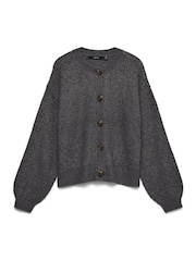 VERO MODA Grey Button Down Round Neck Cardigan - Image 5 of 5