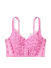 Victoria's Secret Lilac Chiffon Purple Lace Unlined Corset Bra Top - Image 3 of 3