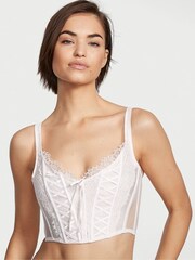 Victoria's Secret Coconut White Lace Unlined Corset Bra Top - Image 1 of 3