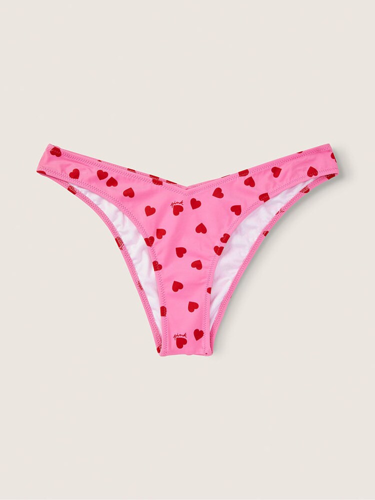 Victoria's Secret PINK Dreamy Pink Heart V Front Itsy Swim Bottom - Image 4 of 4