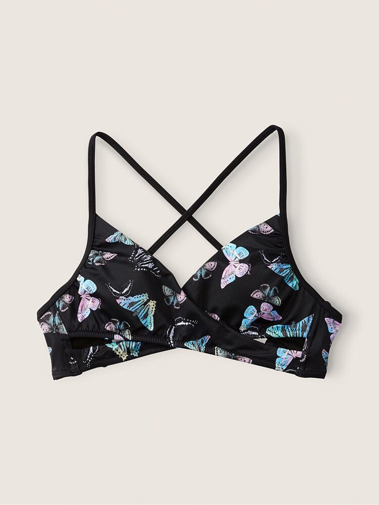 Victoria's Secret PINK Dark Charcoal Black Wrap Bikini Top - Image 4 of 4