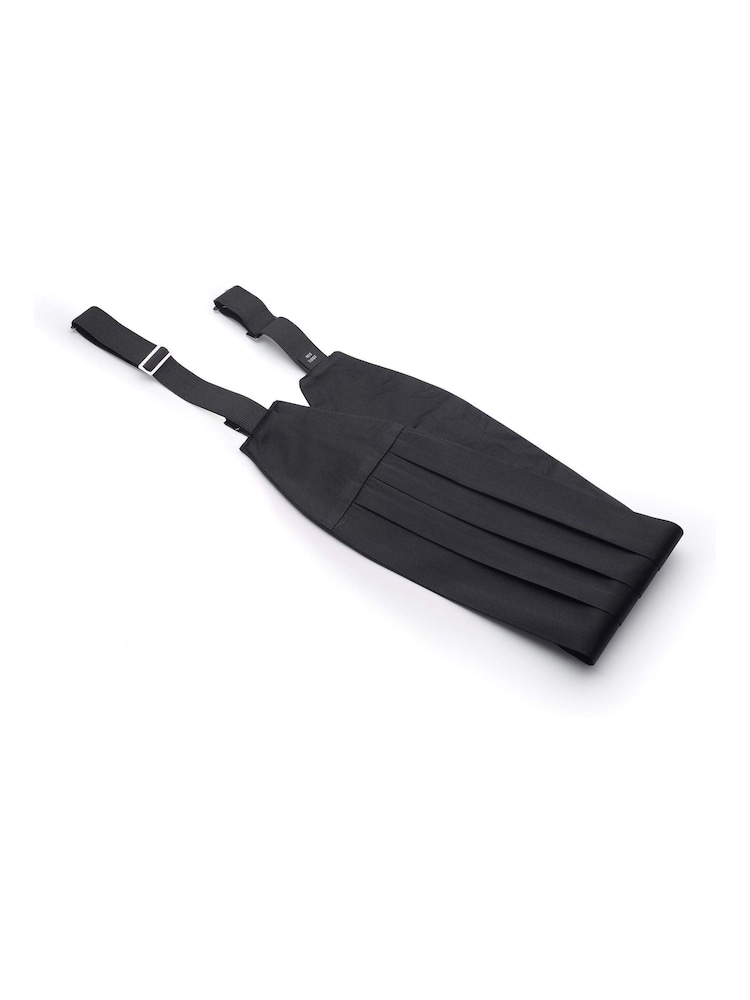 Savile Row Company The Adjustable Pure Silk Black Cummerbund - Image 2 of 6