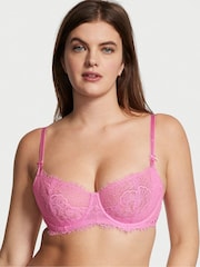 Victoria's Secret Lilac Chiffon Pink Unlined Balcony Lightly Lined Lace Demi Bra - Image 1 of 1