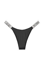 Victoria's Secret Black Brazilian Smooth Shine Strap Knickers - Image 4 of 5
