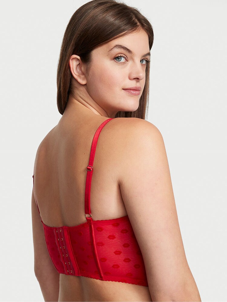 Victoria's Secret Lipstick Red Strappy Quarter Cup Corset Bra Top - Image 2 of 2