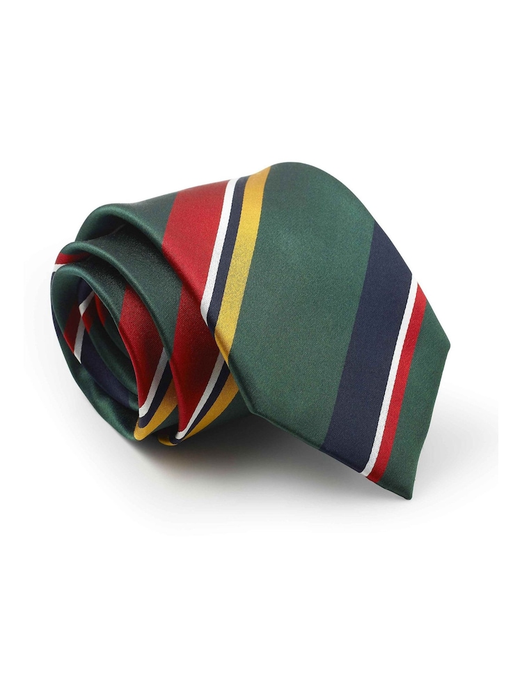 Grün - The Savile Row Company Blue Variegated Stripe Pure Silk Tie - Bild 1 von 2 Grün - The Savile Row Company Blue Variegated Stripe Pure Silk Tie - Bild 1 von 2