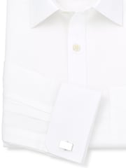 The Savile Row Company Cotton Poplin Classic Fit Double Cuff Formal White Shirt - Image 4 of 5