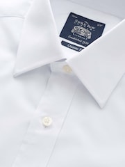 The Savile Row Company Cotton Poplin Classic Fit Double Cuff Formal White Shirt - Image 5 of 5